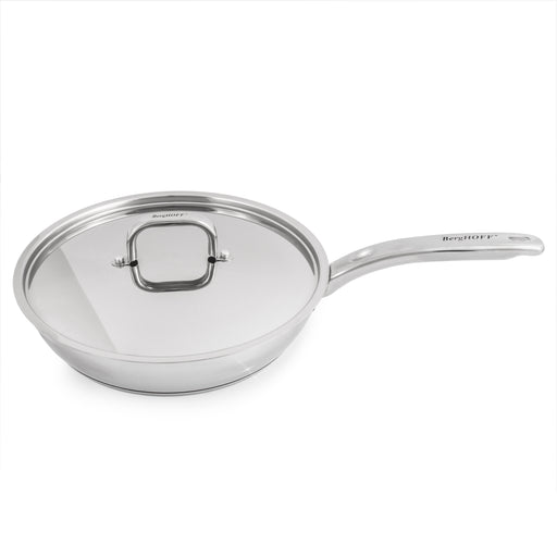 BergHOFF Essentials Belly Shape 18/10 Stainless Steel 10.5" Skillet with Stainless Steel Lid 2.5Qt. Image1