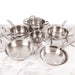 BergHOFF Essentials 12Pc 18/10 Stainless Steel Cookware Set with Glass Lid, Belly Shape Image3
