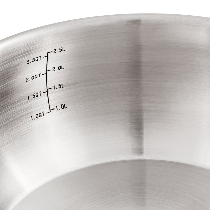 BergHOFF Essentials Belly Shape 18/10 Stainless Steel Sauce Pan with Glass Lid 3.2Qt. Image4