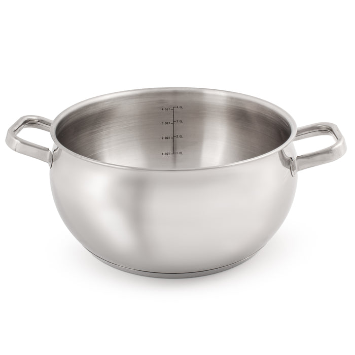 BergHOFF Essentials Belly Shape 18/10 Stainless Steel 9.5" Stockpot with Glass Lid 5.5Qt. Image4
