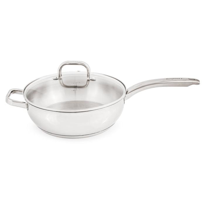 BergHOFF Essentials Belly Shape 18/10 Stainless Steel 9.5" Deep Skillet With Glass Lid 3.2Qt. Image1