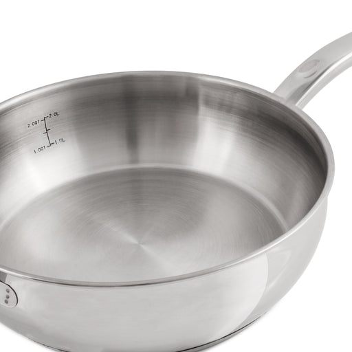 BergHOFF Essentials Belly Shape 18/10 Stainless Steel 9.5" Deep Skillet With Glass Lid 3.2Qt. Image2
