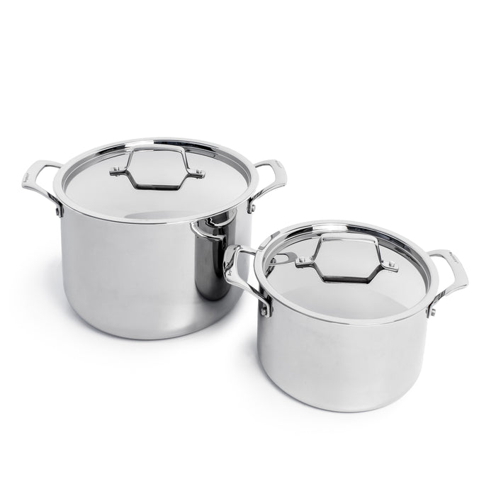 Image 7 of Professional Stainless Steel 10/18 Tri-Ply 4Qt Stock Pot with SS Lid, 8"