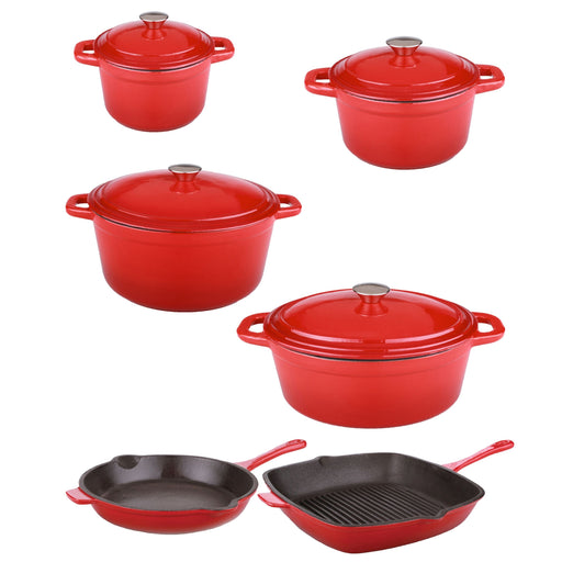 Image 1 of Neo 10Pc Cast Iron Cookware Set, Red