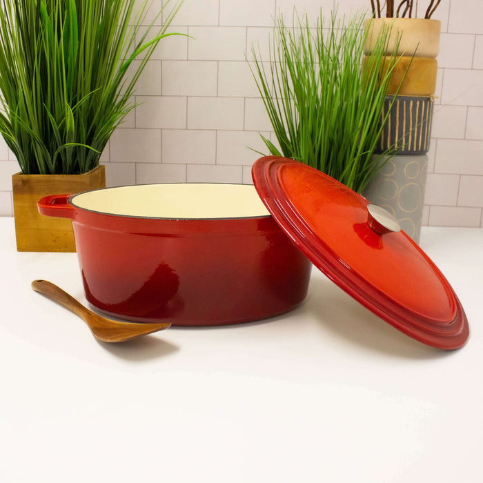 Image 3 of Neo 10Pc Cast Iron Cookware Set, Red
