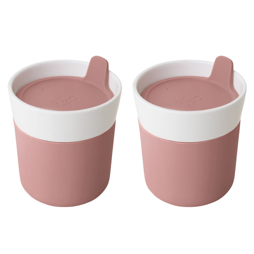 Image 1 of Leo 8.45oz Porcelain Travel Mug, Pink, Set of 2