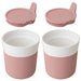 Image 4 of Leo 8.45oz Porcelain Travel Mug, Pink, Set of 2