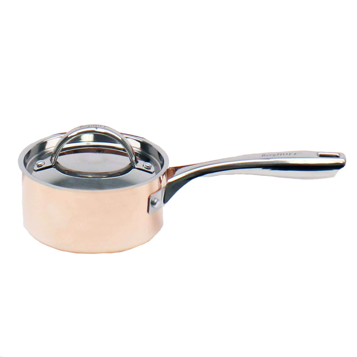 Image 1 of Copper Tri-Ply  2 Qt. Covered Saucepan, Polished