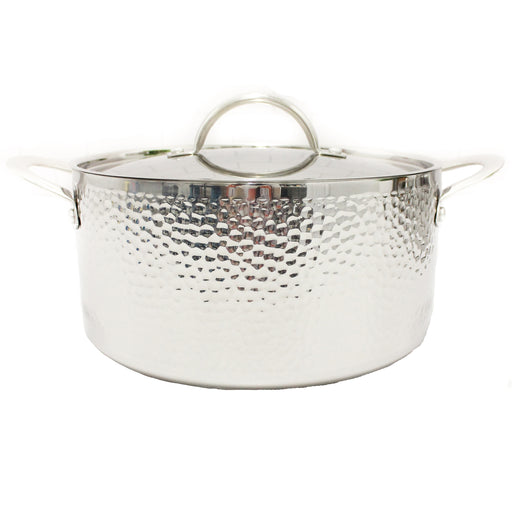 Image 1 of Hammered Tri-Ply SS 9.5" Covered Dutch Oven, Hammered