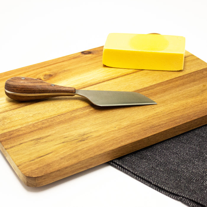 Image 12 of Bamboo 3Pc Striped Cutting Board and Aaron Probyn Cheese Knives Set