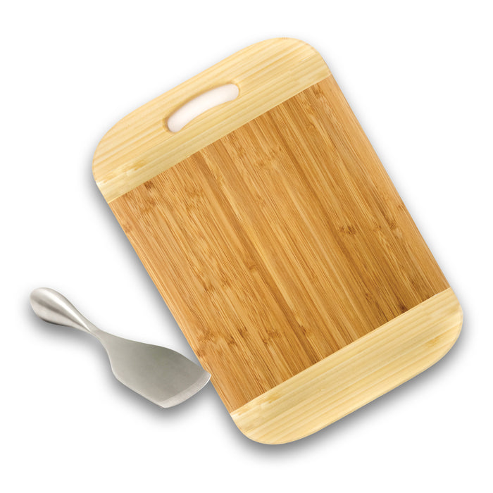 Image 1 of Bamboo 2Pc Two-Toned Board Set/Aaron Probyn Cheese Knife