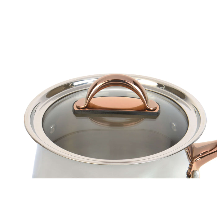 Image 2 of Ouro Gold 18/10 SS 6.25" Saucepan with Glass Lid