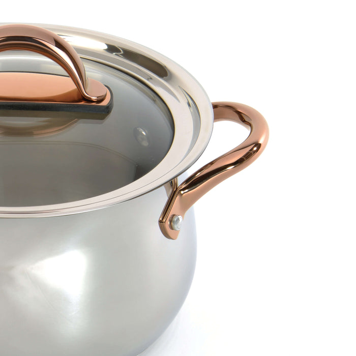 Image 3 of Ouro Gold 18/10 SS 6.25" Saucepan with Glass Lid