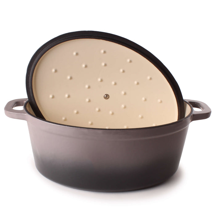 Image 3 Neo 8qt Cast Iron Oval Cast Covered Dutch Oven, Oyster