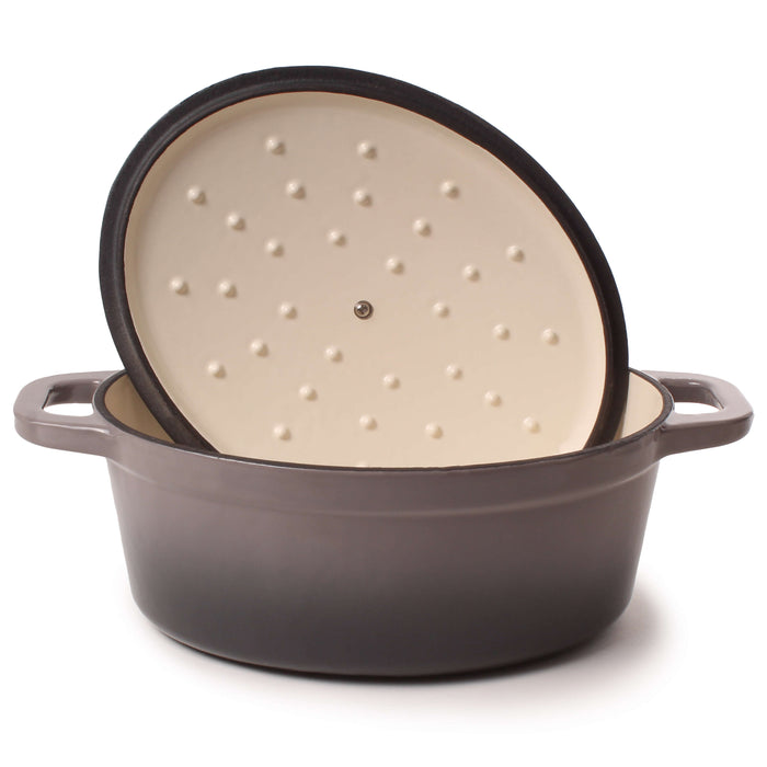 Image 3 Neo 5qt Cast Iron Oval Covered Dutch Oven, Oyster