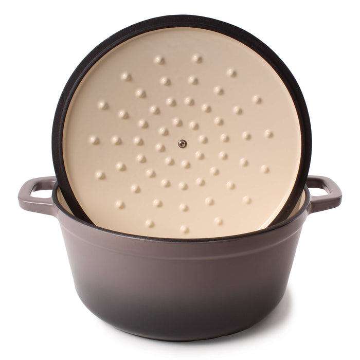 Image 3 Neo 7qt Cast Iron Round Covered Dutch Oven, Oyster