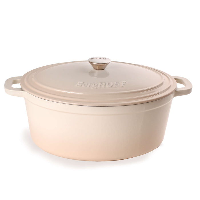 Image 1 of Neo 5qt Cast Iron Oval Covered Dutch Oven, Meringue