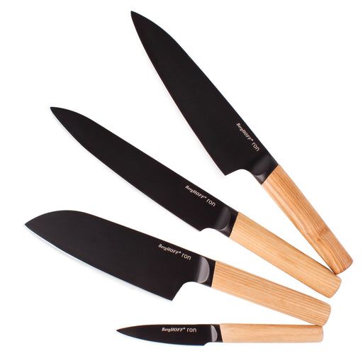 BergHOFF Ron 4Pc Knife Set with Ash Wood Natural Handle Image2