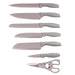 Image 2 of 8pcs PP Knife Set with Universal Black Knife Block, Grey