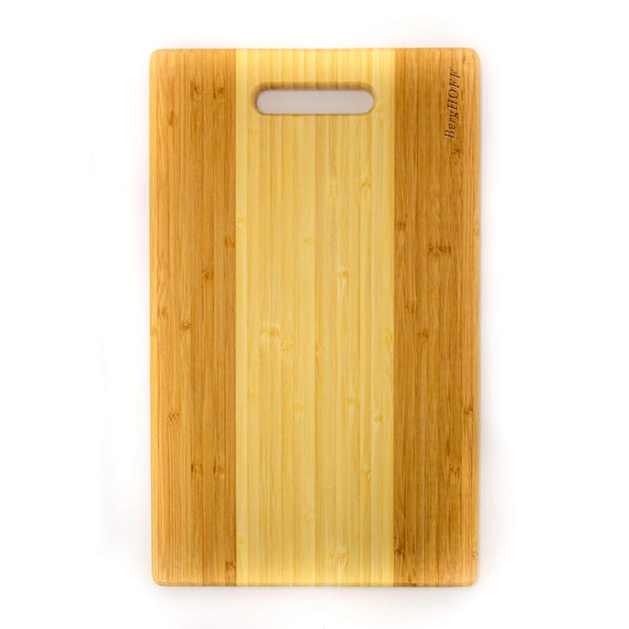 Image 2 of Bamboo Rectangular  Cutting Board, Two-tone with Handle,  14.2x8.7x0.7"