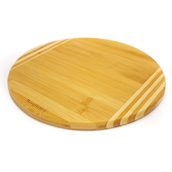Image 1 of Bamboo Round Cutting Board, Striped, 11.8x0.6"
