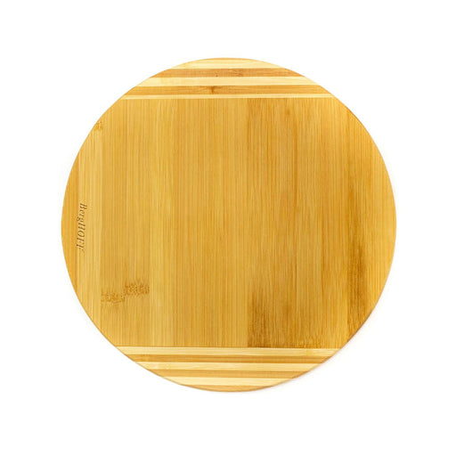 Image 2 of Bamboo Round Cutting Board, Striped, 11.8x0.6"