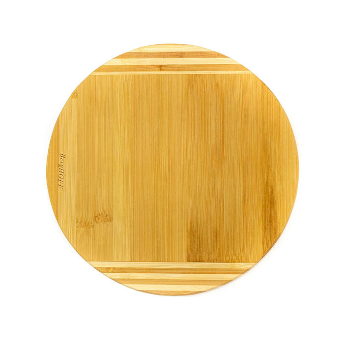 Image 2 of Bamboo Round Cutting Board, Striped, 11.8x0.6"