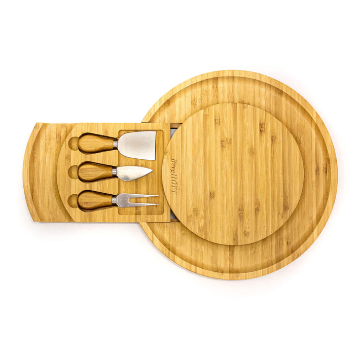 Image 3 of Bamboo Multi-Level Cheese Board Set, with 3 Tools