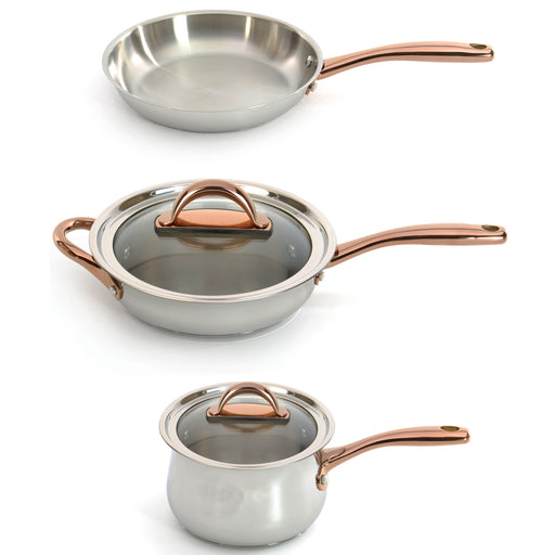Image 1 of Ouro Gold 4pc Starter Cookware Set with Glass Lids