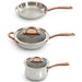 Image 1 of Ouro Gold 4pc Starter Cookware Set with Glass Lids