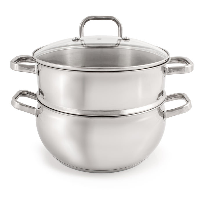 BergHOFF Essentials 3Pc 18/10 Stainless Steel Steamer Set, Belly Shape Image2
