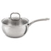 BergHOFF Essentials Belly Shape 18/10 Stainless Steel 3Pc Fry Pan & Stockpot With Glass Lid Image2