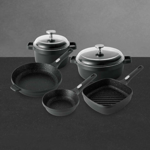 Image 1 of GEM 7Pc Nonstick Cookware Set, Black