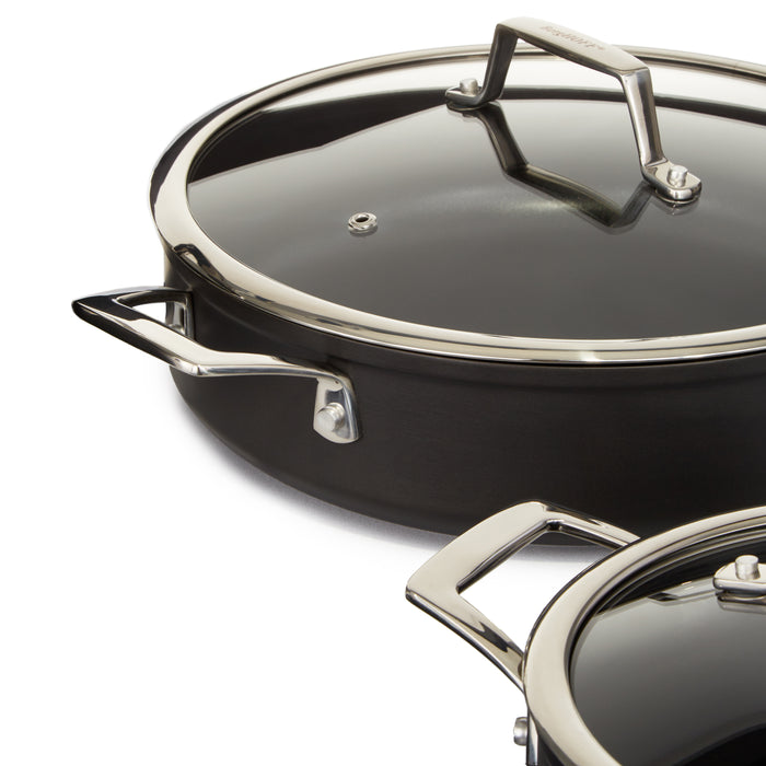 Image 3 of BergHOFF Essentials 10Pc Non-stick Hard Anodized Cookware Set With Glass lid, Black