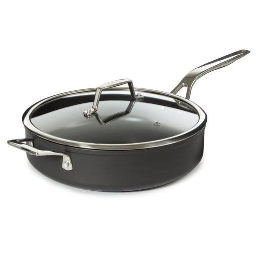Image 1 of BergHOFF Essentials Non-stick Hard Anodized 11" Deep Skillet 4.3qt. With Glass Lid, Black