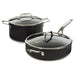 Image 1 of BergHOFF Essentials 4Pc Non-stick Hard Anodized Simmer Set With Glass Lids, Black