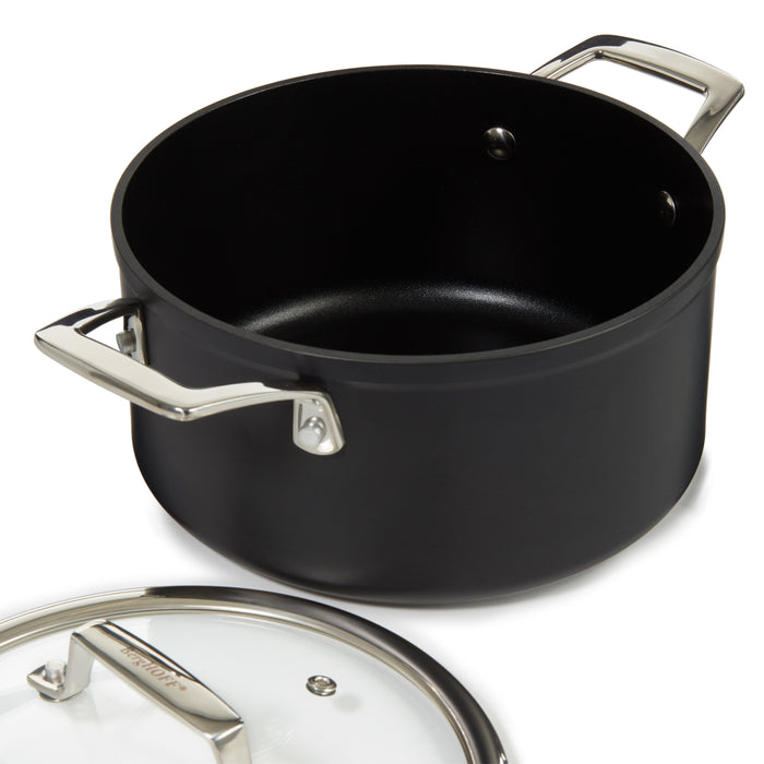 Image 3 of BergHOFF Essentials 4Pc Non-stick Hard Anodized Simmer Set With Glass Lids, Black