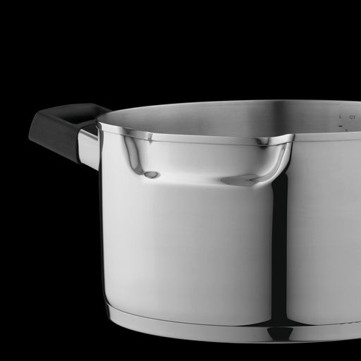 Image 2 of GEM 6Pc Downdraft 18/10 Stainless Steel Cookware Set, Black Handles