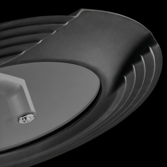 Image 6 of GEM 3Pc Downdraft 18/10 Stainless Steel Fry Pan Set, Black Handles