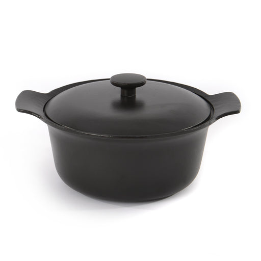 Image 1 of Ron 10" Cast Iron Covered Stockpot 4.4Qt, Black