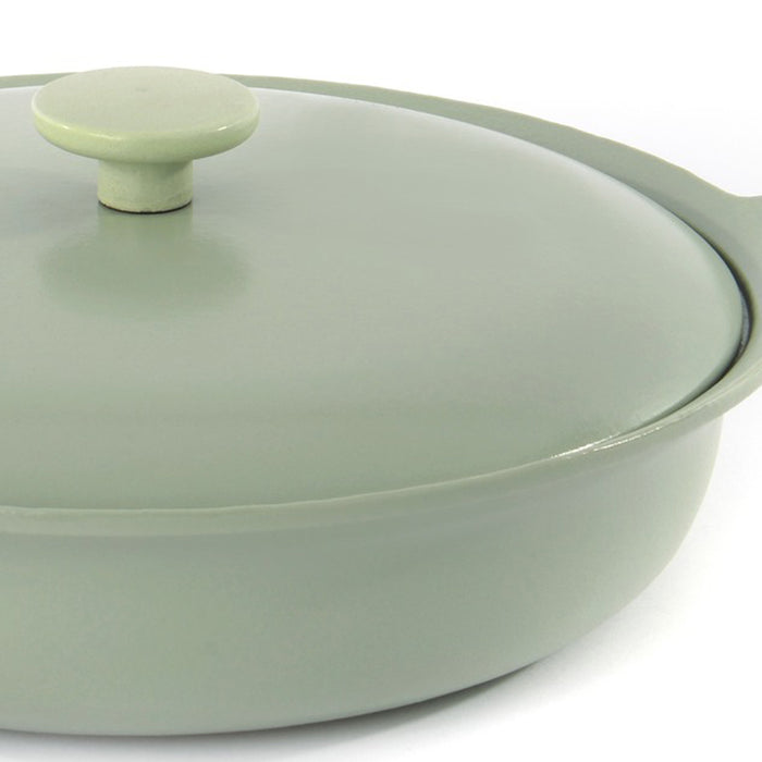 Image 4 of BergHOFF Ron 11" Cast Iron Covered Deep Skillet 3.5qt, Green