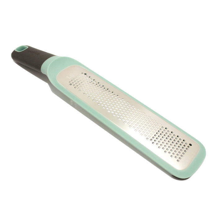 Image 4 of LEO Sharp Stainless Steel Blade Zester Rasp Grater 12" with Protective Sleeve, Green & Gray