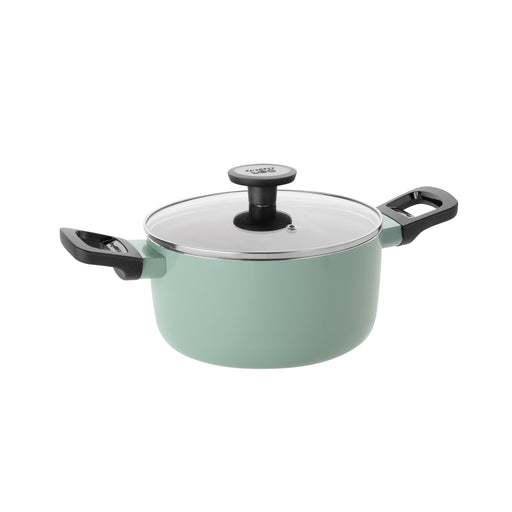 Image 1 of BergHOFF LEO Non-stick Aluminum Stockpot 8", 3qt. With Glass Lid, Sage