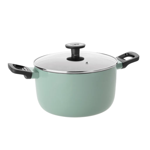 Image 1 of BergHOFF LEO Non-stick Aluminum Stockpot 9.5", 5.9qt. With Glass Lid, Sage