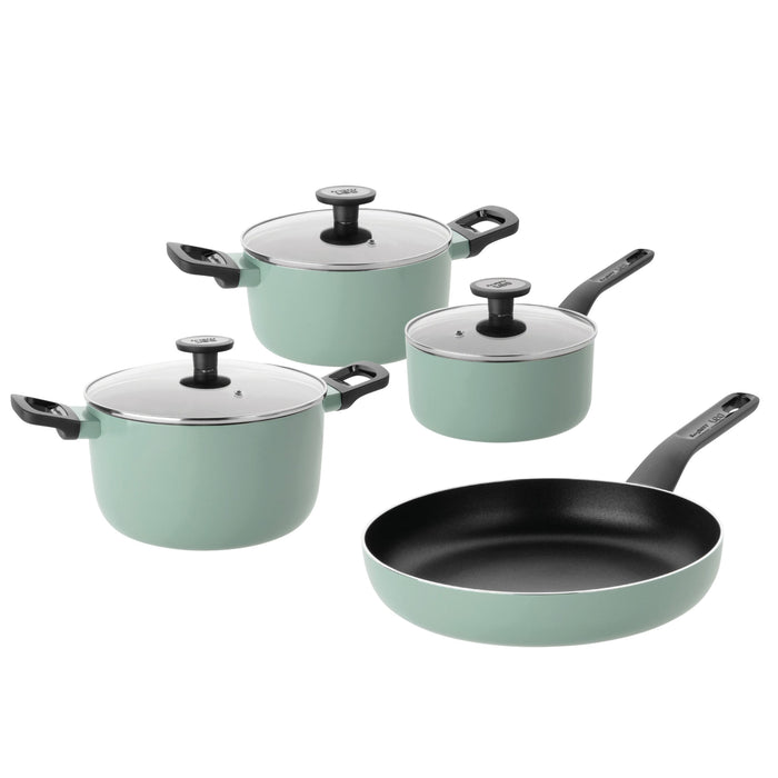 BergHOFF Sage Non-Stick Aluminum 7pc Cookware Set with Glass Lid