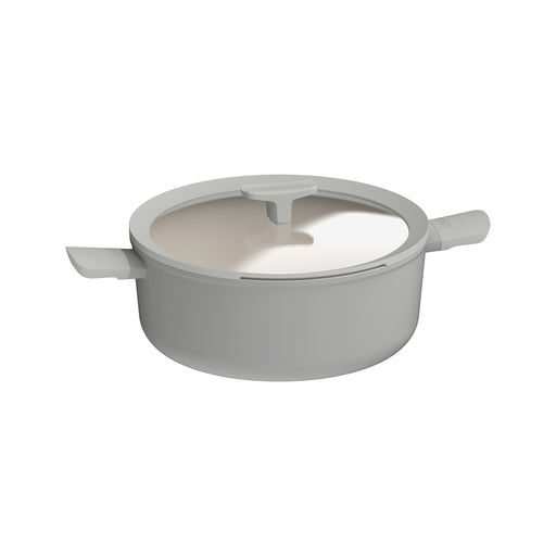 Image 1 of BergHOFF LEO Non-stick Recycled Aluminum Stockpot 11", 6.5qt. With Glass Lid, Balance, Moonmist