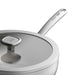 Image 2 of LEO Recycled 18/10 Stainless Steel Wok Pan 11", 5.2qt. With Glass Lid, Graphite