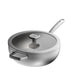 Image 1 of BergHOFF LEO Recycled 18/10 Stainless Steel Wok Pan 11", 5.2qt. With Glass Lid, Graphite