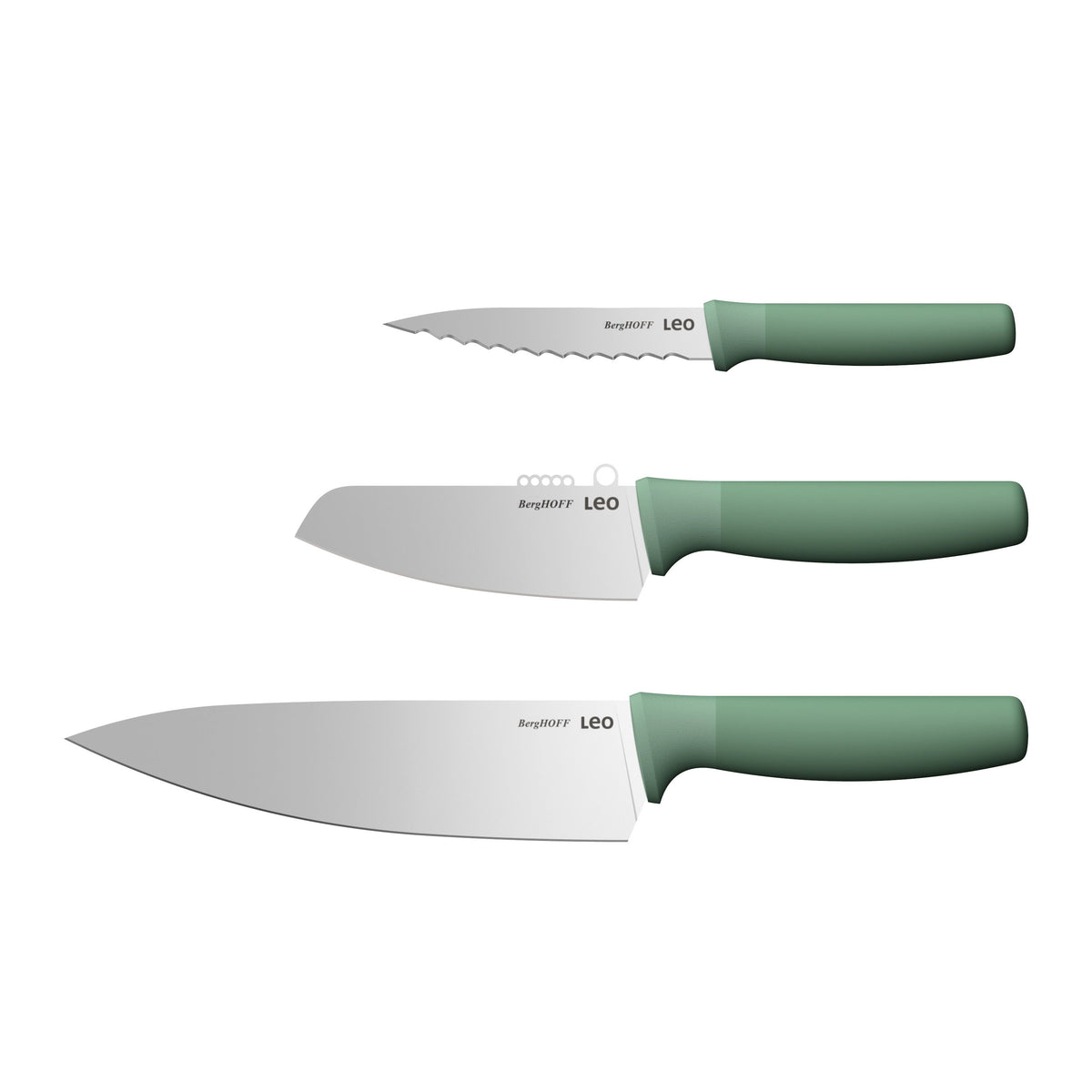 BergHOFF Forest Stainless Steel 3PC Specialty Knife Set, Recycled Material 3950529