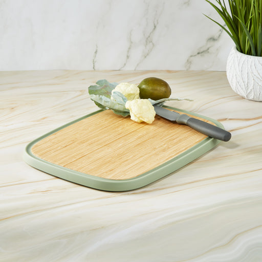 Image 2 of BergHOFF Balance Bamboo Large Cutting board 14.5", Recycled Material, Green